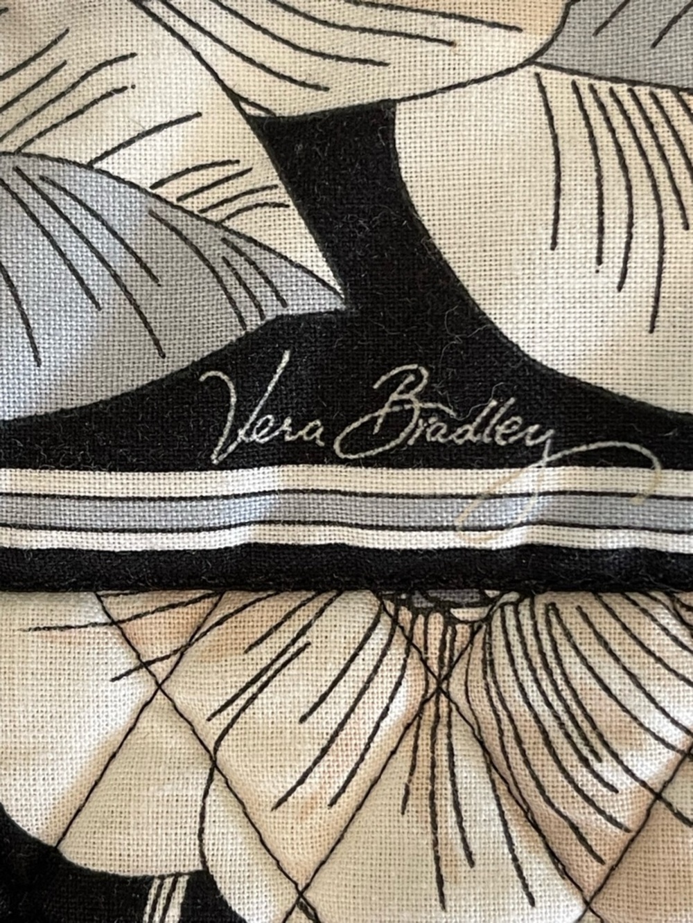 Vera Bradley Black and Cream Quilted Floral Tote - Picture 4 of 4